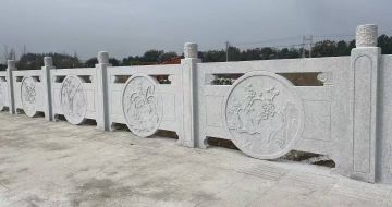 长春芝麻白河道栏杆 石材栏杆