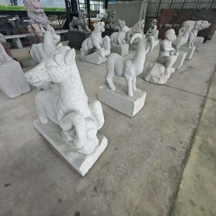 长春芝麻白雕刻 十二生肖 异形雕刻