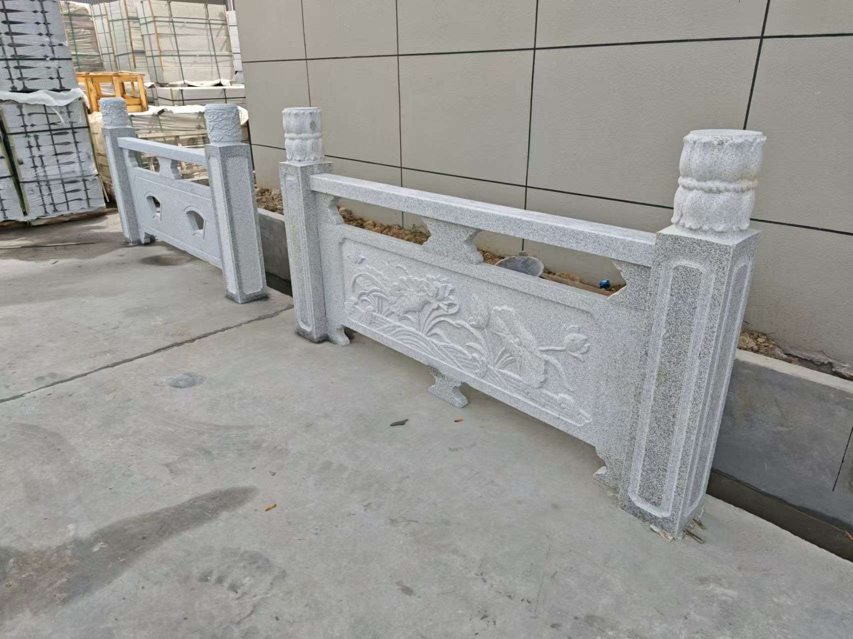 长春芝麻白河道栏杆 石材栏杆