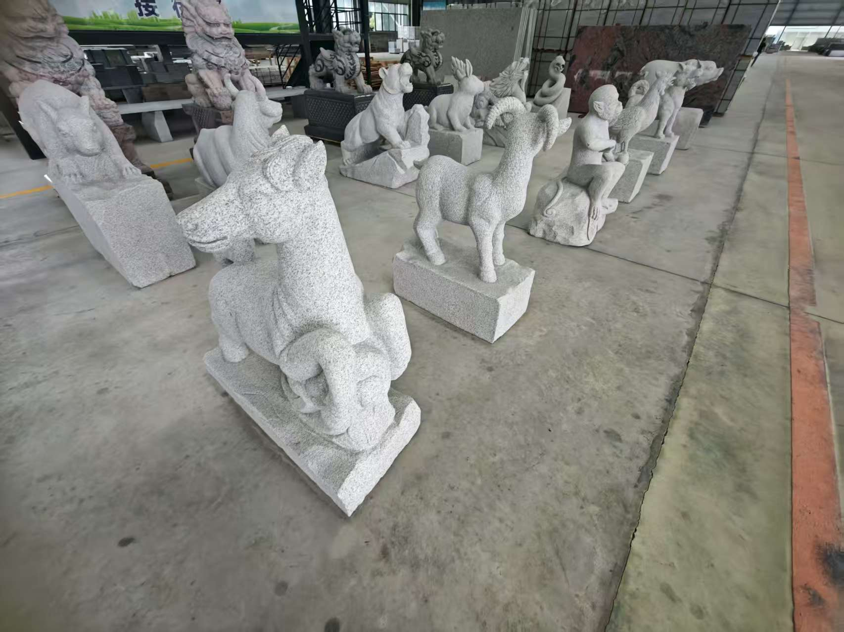 长春芝麻白雕刻 十二生肖 异形雕刻